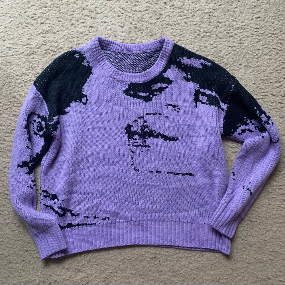 Y2k ALT Lavender Graphic Sweater